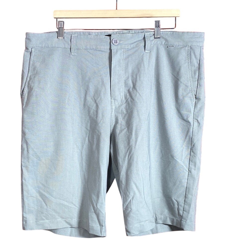 Travis Mathew Men's Golf Performance Shorts Blue White Micro-Stripe Chino Shorts